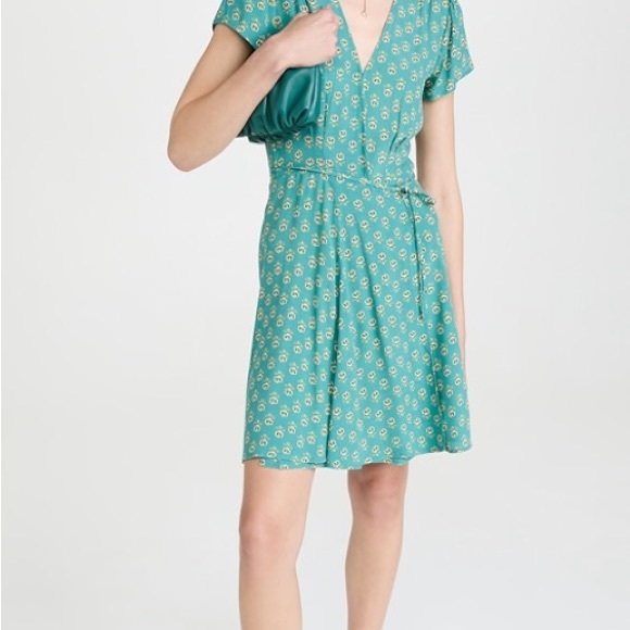 Rolla’s Cleo Emmylou Turquoise Teal Floral Print Wrap Dress Size XL - Picture 4 of 8